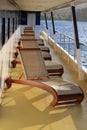 Deck chairs on a cruise ship Royalty Free Stock Photo