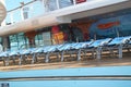 Deck Chairs on Disney Fantasy by Pool and Nemo`s Reef in Caribbean