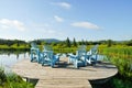 Deck Chairs Overlooking Wetlands Royalty Free Stock Photo