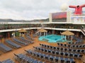 Cruising the Caribbean of the Carnival Magic cruise ship - 11/29/17 - Deck chairs and pool area on the Carnival Magic