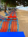 Deck chairs in a spectrum of colour