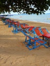 Deck chairs in a spectrum of colour