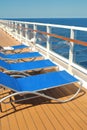 Deck chairs waiting on a cruise ship Royalty Free Stock Photo