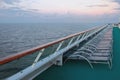 Deck of cruise liner in tropical morning Royalty Free Stock Photo