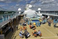 Deck of the Cruise ship AIDA cara, Harbor of Kiel, Germany