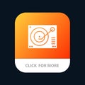 Deck, Device, Phonograph, Player, Record Mobile App Button. Android and IOS Glyph Version