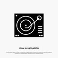 Deck, Device, Phonograph, Player, Record solid Glyph Icon vector