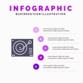 Deck, Device, Phonograph, Player, Record Solid Icon Infographics 5 Steps Presentation Background