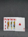 Deck of flush cards with black background Royalty Free Stock Photo