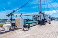 Deck of Gil Eannes rescue ship moored at Viana do Castelo in Portugal