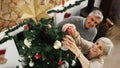 Deck the halls with love and laughter. a happy senior couple decorating their Christmas tree at home. Royalty Free Stock Photo