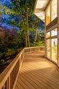 Deck on Home in Woods at Night Royalty Free Stock Photo