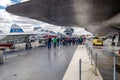 On the deck of the Intrepid Sea-Air-Space Museum with lots of fighter jet, NYC Royalty Free Stock Photo