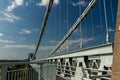 Deck of the Menai Suspension Bridge over between Anglesey and ma Royalty Free Stock Photo