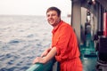 Deck Officer on deck of offshore vessel or ship Royalty Free Stock Photo