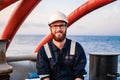 Deck Officer on deck of offshore vessel or ship Royalty Free Stock Photo