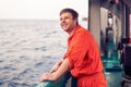 Deck Officer on deck of offshore vessel or ship Royalty Free Stock Photo