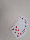Deck of playing card. Set of 52 cards in a deck. Royalty Free Stock Photo