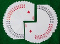 Deck of playing cards, thirteen ranks in each of the four suits, clubs, diamonds, hearts and spades Royalty Free Stock Photo