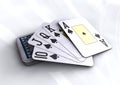 Deck of poker cards revealing royal flush hand Royalty Free Stock Photo