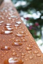 Deck rail after rain Royalty Free Stock Photo