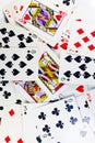 A deck of randomly scattered poker cards Royalty Free Stock Photo