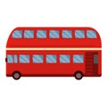 Deck red bus icon cartoon vector. Tourism tourist tour Royalty Free Stock Photo