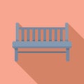 Deck sofa wood icon flat vector. Plan above