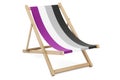 Deckchair with asexuality flag. 3D rendering