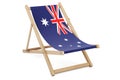 Deckchair with Australian flag. Australia vacation, tours, travel packages, concept. 3D rendering Royalty Free Stock Photo