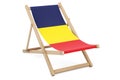 Deckchair with Chadian flag. Chad vacation, tours, travel packages, concept. 3D rendering