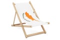 Deckchair with Cypriot flag. Cyprus vacation, tours, travel packages, concept. 3D rendering