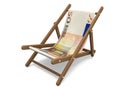 Deckchair with the euro banknote.