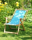 Deckchair in garden