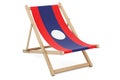 Deckchair with Laotian flag. Laos vacation, tours, travel packages, concept. 3D rendering