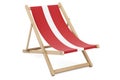 Deckchair with Latvian flag. Latvia vacation, tours, travel packages, concept. 3D rendering
