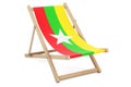 Deckchair with Myanmar flag. Myanmar vacation, tours, travel packages, concept. 3D rendering