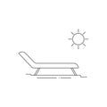 Deckchair outline icon. Thin line black deckchair icon, flat simple element illustration from editable general concept isolated Royalty Free Stock Photo