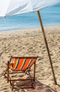 Deckchair and Parasol Royalty Free Stock Photo