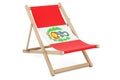 Deckchair with Peruvian flag. Peru vacation, tours, travel packages, concept. 3D rendering