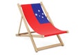 Deckchair with Samoan flag. Samoa vacation, tours, travel packages, concept. 3D rendering