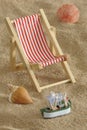 Deckchair at sunny beach Royalty Free Stock Photo