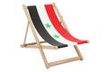 Deckchair with Syrian flag. Syria vacation, tours, travel packages, concept. 3D rendering