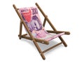 Deckchair with the ukrainian money.