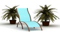 Deckchair on a white background.