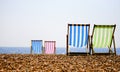 Deckchairs on the beach Royalty Free Stock Photo