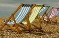 Deckchairs on Brighton Beach Royalty Free Stock Photo