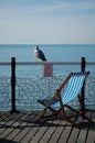 Deckchairs on a deck Royalty Free Stock Photo