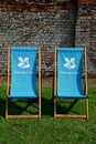Deckchairs, Oxburgh Hall, Oxborough, Norfolk, England, UK Royalty Free Stock Photo