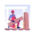 Decks and patios repair isolated concept vector illustration.